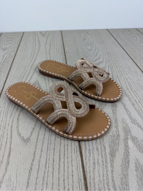 Jessica Simpson Shoes - Jessica Simpson Womens Bria Rhinestone Embellished Slide Sandal 8M Champagne $79